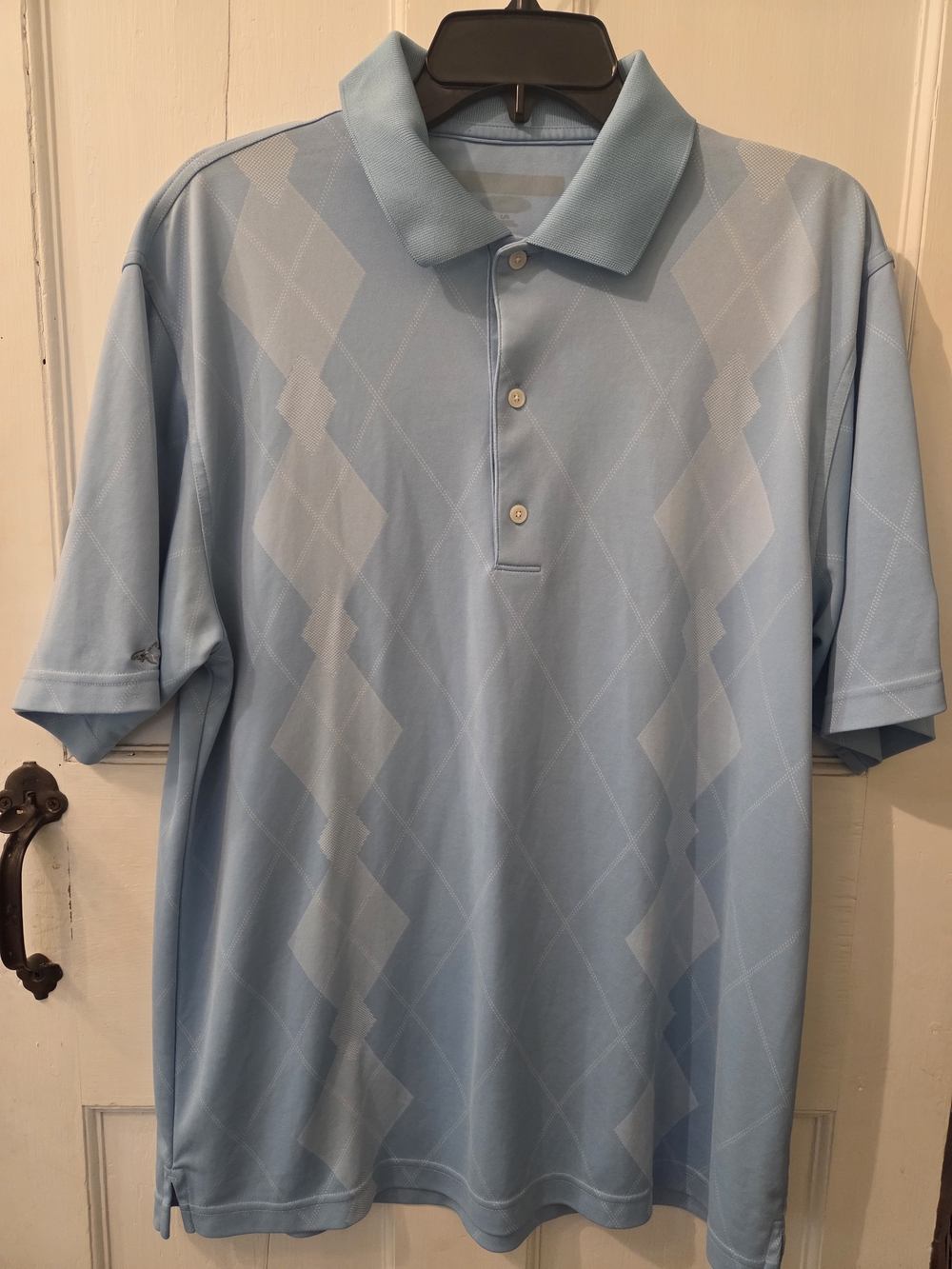 Greg Norman Collection Light Blue Argyle Polo